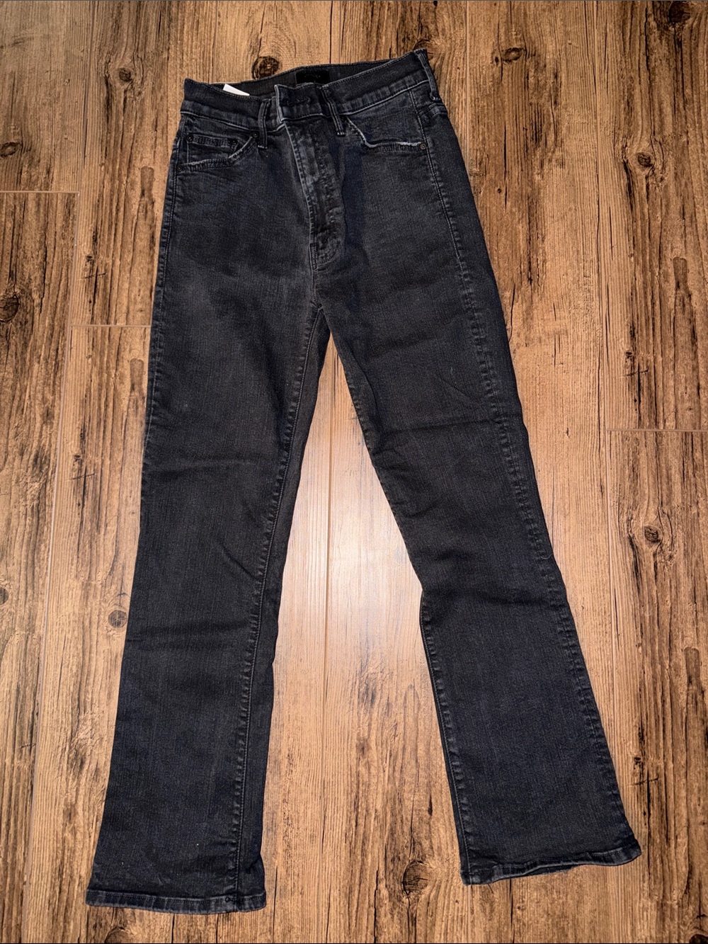 MOTHER Insider Crop Black Wash Jeans